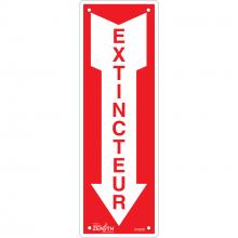 Zenith Safety Products SHG585 - SIGN 12"X4" EXTINCTEUR W/ ARROW, PL