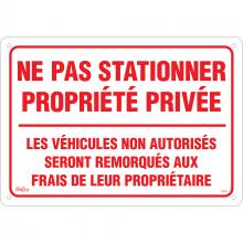 Zenith Safety Products SHG604 - SIGN 14"X20"  NEPAS STATIONNR PROPRIETEPRIVEE,AL