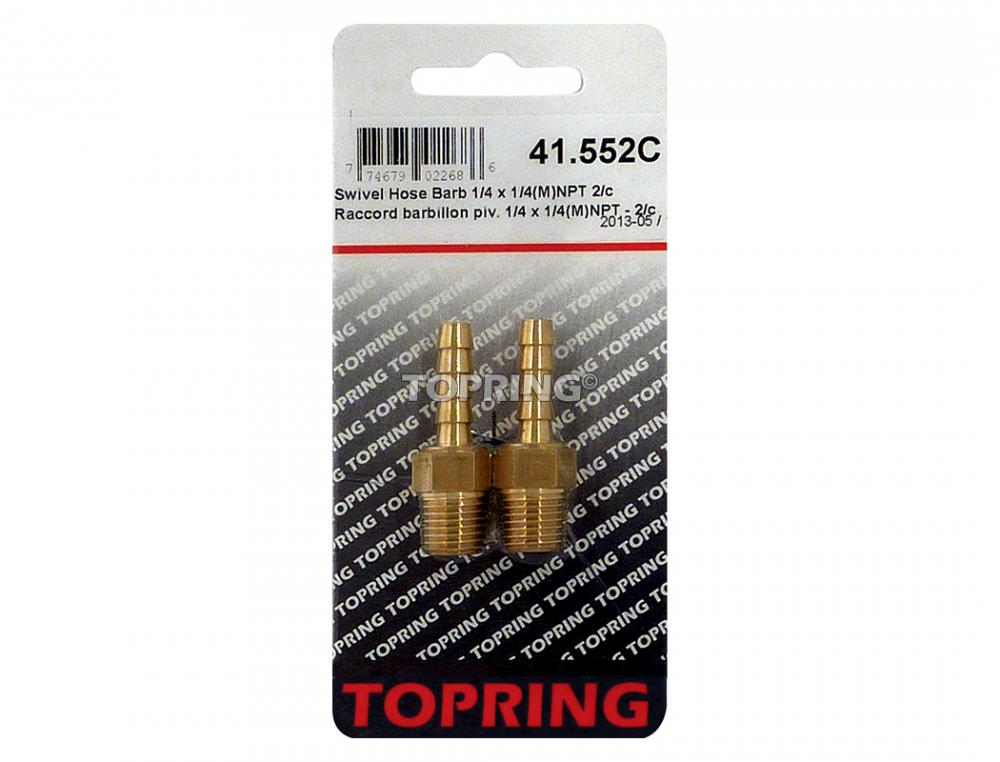 Brass Rotary Hose Barb Adapter 1/4 to 1/4 (M) NPT (2-Pack)<span class=' ItemWarning' style='display:block;'>Item is usually in stock, but we&#39;ll be in touch if there&#39;s a problem<br /></span>