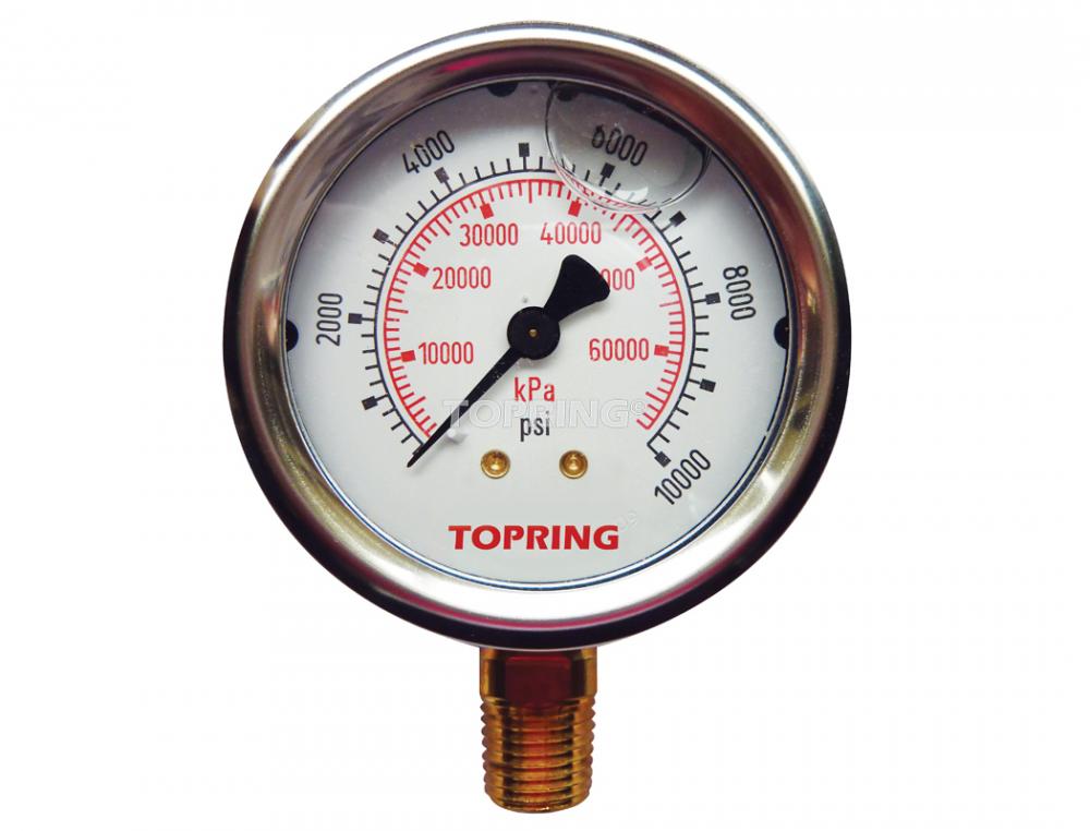 2 1/2 In. Stainless Steel Liquid Filled Pressure Gauge With Glycerin 0 to 10000 PSI<span class=' ItemWarning' style='display:block;'>Item is usually in stock, but we&#39;ll be in touch if there&#39;s a problem<br /></span>