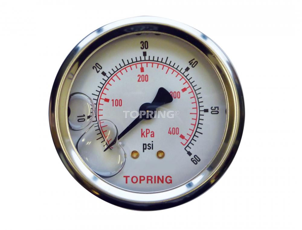 2 1/2 In. Stainless Steel Liquid Filled Pressure Gauge With Glycerin 0 to 60 PSI<span class=' ItemWarning' style='display:block;'>Item is usually in stock, but we&#39;ll be in touch if there&#39;s a problem<br /></span>