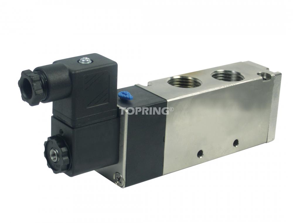 5/2-Way Single Solenoid Valve 220 VAC 1/4 (F) NPT<span class=' ItemWarning' style='display:block;'>Item is usually in stock, but we&#39;ll be in touch if there&#39;s a problem<br /></span>