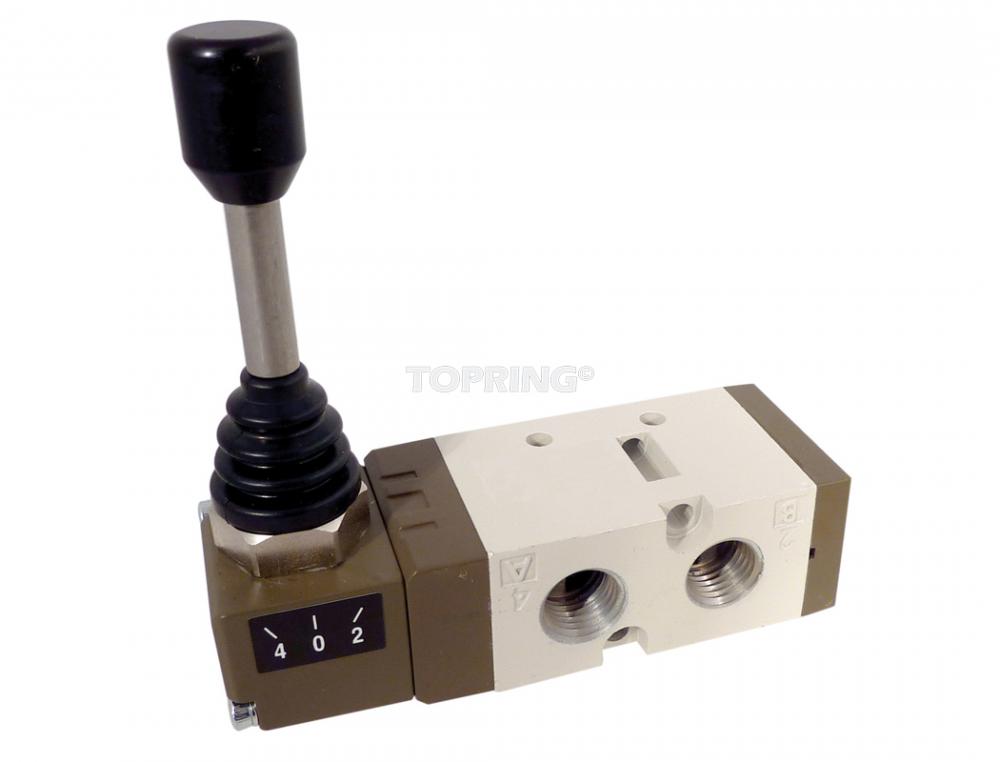 5/3-Way Manual Valve With Detent Lever 3/8 NPT<span class=' ItemWarning' style='display:block;'>Item is usually in stock, but we&#39;ll be in touch if there&#39;s a problem<br /></span>