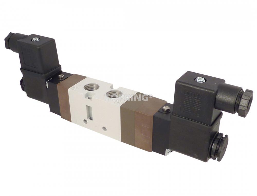 5/3-Way Double Solenoid Valve 220 VAC 1/8 (F) NPT<span class=' ItemWarning' style='display:block;'>Item is usually in stock, but we&#39;ll be in touch if there&#39;s a problem<br /></span>