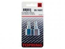 Topring 20.162C - 1/4 Industrial Steel Coupler Plug 3/8 (F) NPT (2-Pack)