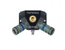 Topring 20.709 - Aluminum Wall Manifold 1/2 (M) NPT With 2 1/4 Industrial Quick Couplers