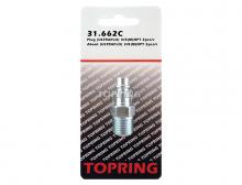 Topring 31.662C - Ultraflo 7.8 mm Steel Coupler Plug 3/8 (M) NPT (2-Pack)