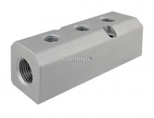 Topring 47.551 - 3 Port Aluminum Manifold 1/2 (F) NPT With 1/4 (F) NPT Outlet