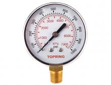 Topring 55.332 - 2 1/2 In. Steel Dry Vacuum Gauge 0 to 1000 PSI