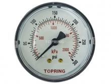 Topring 55.455 - 2 1/2 In. Steel Dry Vacuum Gauge 0 to 300 PSI