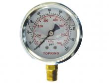 Topring 55.623 - 2 1/2 In. Stainless Steel Liquid Filled Pressure Gauge With Glycerin 0 to 100 PSI