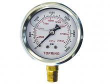 Topring 55.663 - 2 1/2 In. Stainless Steel Liquid Filled Pressure Gauge With Glycerin 0 to 3000 PSI