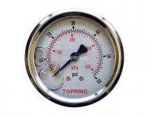 Topring 55.718 - 2 1/2 In. Stainless Steel Liquid Filled Pressure Gauge With Glycerin 0 to 60 PSI