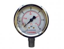 Topring 55.915 - 4 In. Stainless Steel Liquid Filled Pressure Gauge With Glycerin 0 to 60 PSI