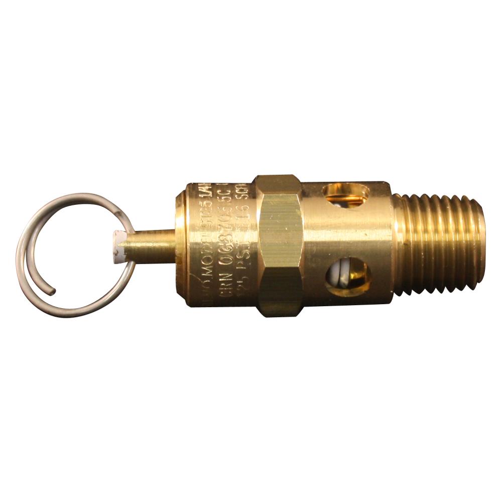 Milton® 1090-125 1/4&#34; MNPT ASME Safety Valve - 125 PSI Pop off Pressure<span class=' ItemWarning' style='display:block;'>Item is usually in stock, but we&#39;ll be in touch if there&#39;s a problem<br /></span>