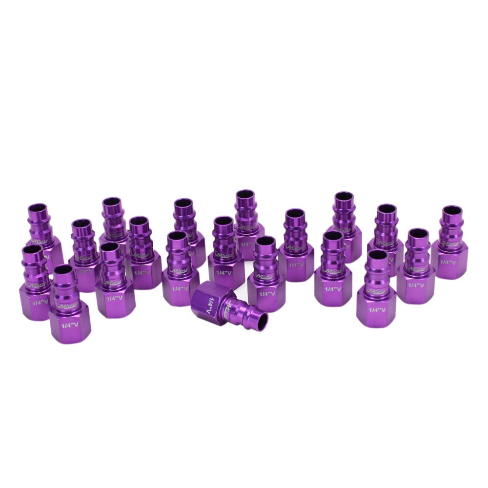 ColorFit® 761VC-20 Pneumatic Plugs - (V-Style, Purple) - 1/4&#34; NPT Female, (Box of 20)<span class=' ItemWarning' style='display:block;'>Item is usually in stock, but we&#39;ll be in touch if there&#39;s a problem<br /></span>