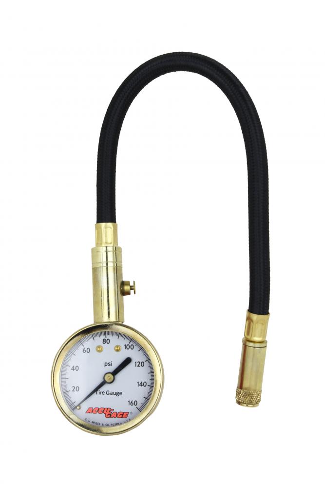 ACCU-GAGE® Dial Tire Pressure Gauge, Air Pressure Gauge, Straight Air Chuck, 11&#34; Hose, 1/4&#34; <span class=' ItemWarning' style='display:block;'>Item is usually in stock, but we&#39;ll be in touch if there&#39;s a problem<br /></span>