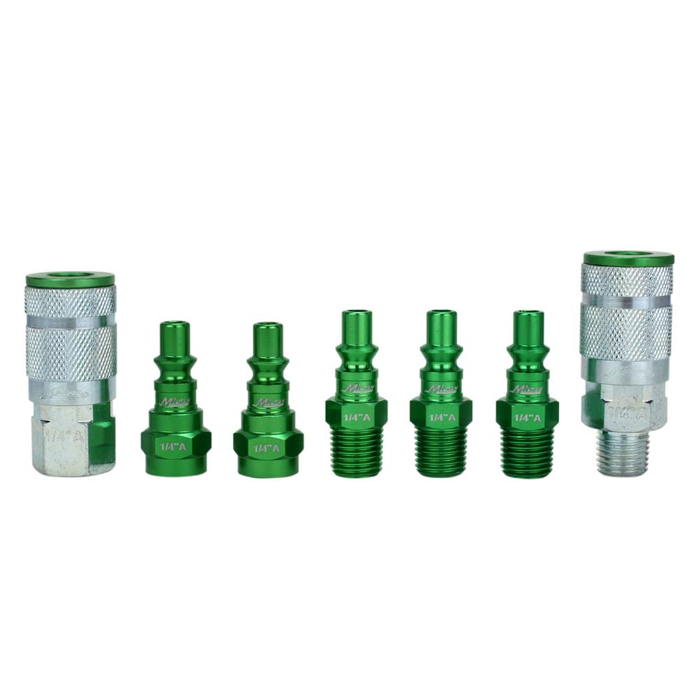 ColorFit® Coupler & Plug Kit - (A-Style, Green) - 1/4&#34; NPT, (7-Piece)<span class=' ItemWarning' style='display:block;'>Item is usually in stock, but we&#39;ll be in touch if there&#39;s a problem<br /></span>