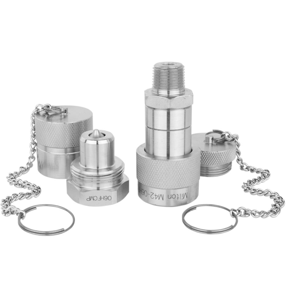 Milton Industrial 3/8&#34; NPTF Hydraulic High Flow Coupler, Complete Set<span class=' ItemWarning' style='display:block;'>Item is usually in stock, but we&#39;ll be in touch if there&#39;s a problem<br /></span>