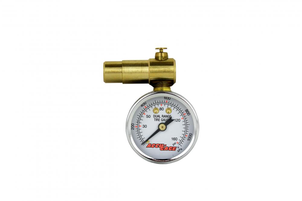 ACCU-GAGE® Presta Valve Dial Tire Pressure Gauge, with Bleeder Valve, 0-160 PSI Bicycle Tire Gauge, <span class=' ItemWarning' style='display:block;'>Item is usually in stock, but we&#39;ll be in touch if there&#39;s a problem<br /></span>