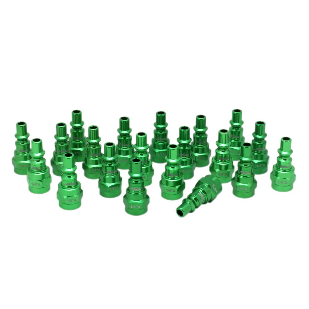 ColorFit® Pneumatic Plugs - (A-style, Green) - 1/4&#34; NPT Female, (Box of 20)<span class=' ItemWarning' style='display:block;'>Item is usually in stock, but we&#39;ll be in touch if there&#39;s a problem<br /></span>