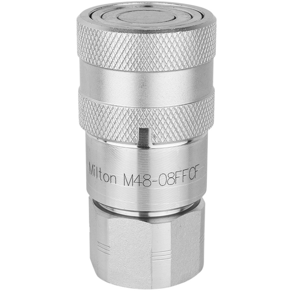 Milton Industrial 1/2&#34; NPTF Hydraulic Flush Face Coupler, Coupler Half<span class=' ItemWarning' style='display:block;'>Item is usually in stock, but we&#39;ll be in touch if there&#39;s a problem<br /></span>