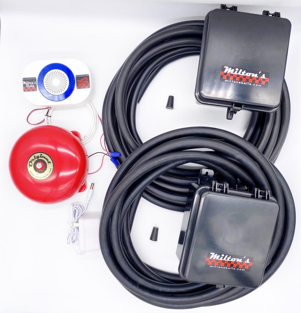 Dual Wireless Bells and Chimes Kit with Two Transmitters - 25&#39; hose<span class=' ItemWarning' style='display:block;'>Item is usually in stock, but we&#39;ll be in touch if there&#39;s a problem<br /></span>