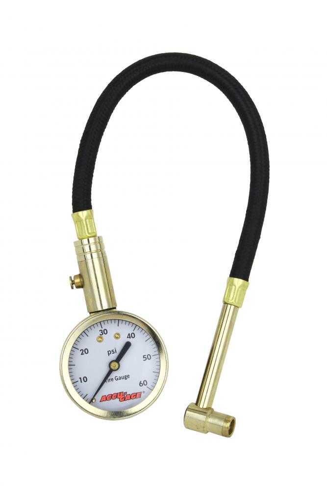 ACCU-GAGE® Dial Tire Pressure Gauge, Air Pressure Gauge, Right Angle Air Chuck, 11&#34; Hose, 0-60 P<span class=' ItemWarning' style='display:block;'>Item is usually in stock, but we&#39;ll be in touch if there&#39;s a problem<br /></span>