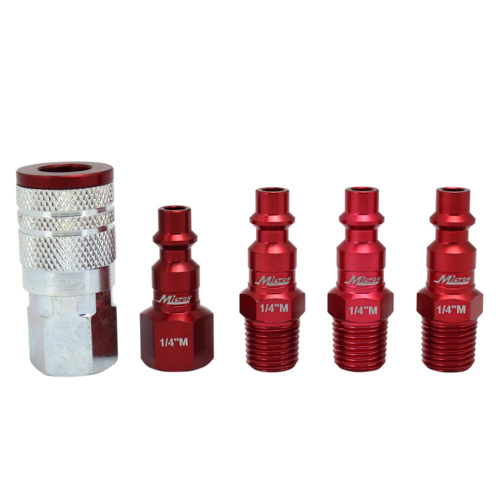 ColorFit® Coupler & Plug Kit - (M-Style, Red) - 1/4&#34; NPT, (5-Piece)<span class=' ItemWarning' style='display:block;'>Item is usually in stock, but we&#39;ll be in touch if there&#39;s a problem<br /></span>