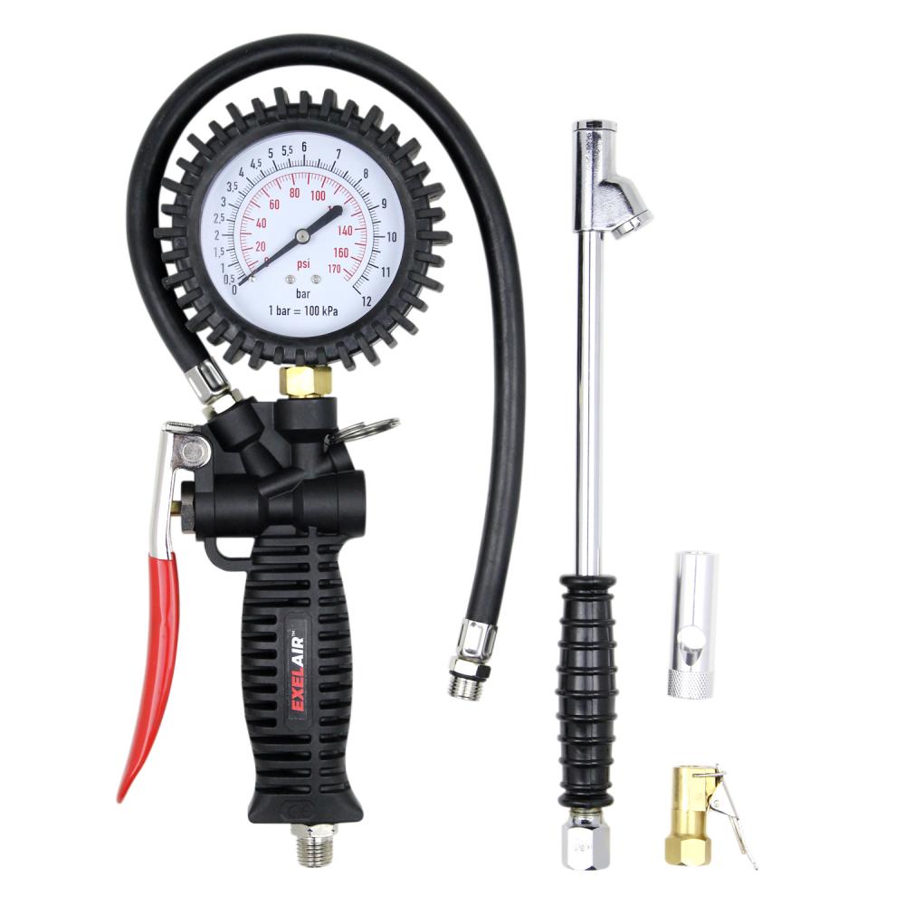 EXELAIR® 3-in-1 Pro Analog Tire Inflator, Air Pressure Gauge, Easy-Clip Air Chuck, Dual Foot Air Chu<span class=' ItemWarning' style='display:block;'>Item is usually in stock, but we&#39;ll be in touch if there&#39;s a problem<br /></span>