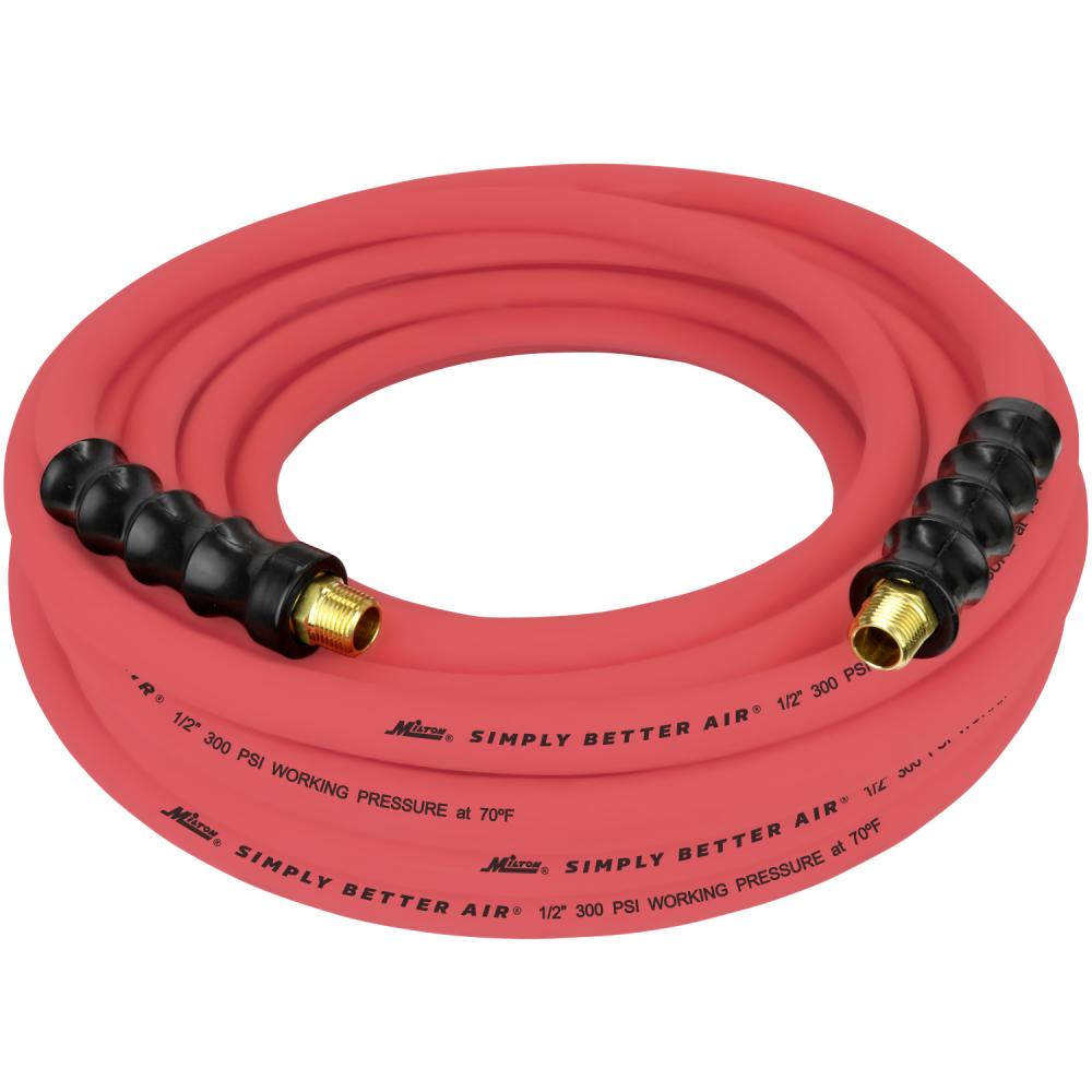 ULR Ultra Lightweight Rubber Hose, 1/2&#34; ID x 50 ft., 3/8&#34; MNPT, Robust Durable Air Hose for <span class=' ItemWarning' style='display:block;'>Item is usually in stock, but we&#39;ll be in touch if there&#39;s a problem<br /></span>