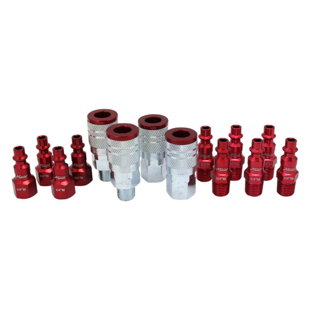 Milton COLORFIT® Air Coupler Plug Kit, M-STYLE® Air Tool Fittings 1/4&#34; NPT, S-314MKIT (14 Piece)<span class=' ItemWarning' style='display:block;'>Item is usually in stock, but we&#39;ll be in touch if there&#39;s a problem<br /></span>