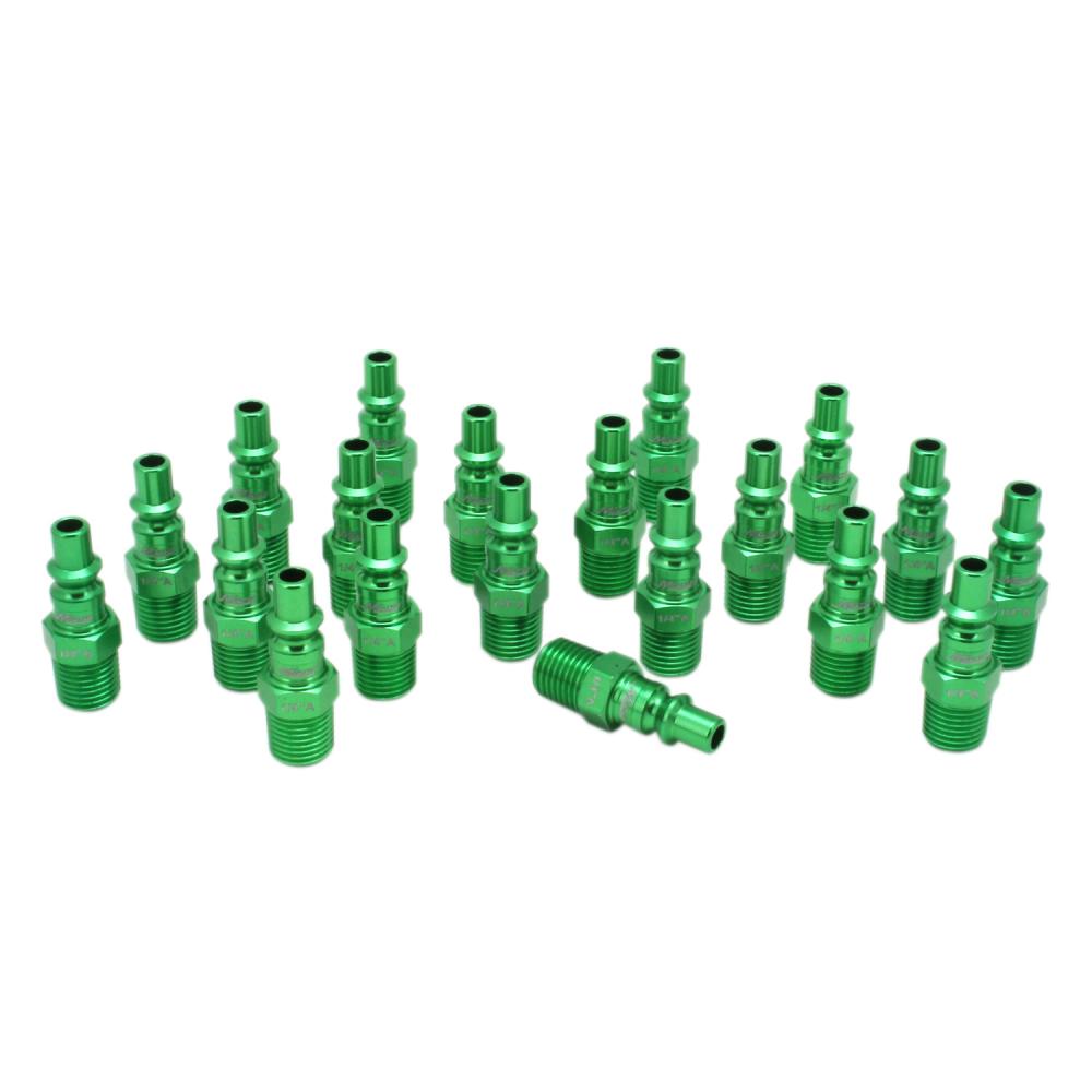 ColorFit® Pneumatic Plugs - (A-style, Green) - 1/4&#34; NPT Male, (Box of 20)<span class=' ItemWarning' style='display:block;'>Item is usually in stock, but we&#39;ll be in touch if there&#39;s a problem<br /></span>