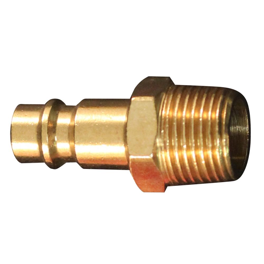 3/8&#34; MNPT HIGHFLOWPRO™ V-Style/European Interchange Brass Air Plug Fitting (High Volume Low Pres<span class=' ItemWarning' style='display:block;'>Item is usually in stock, but we&#39;ll be in touch if there&#39;s a problem<br /></span>