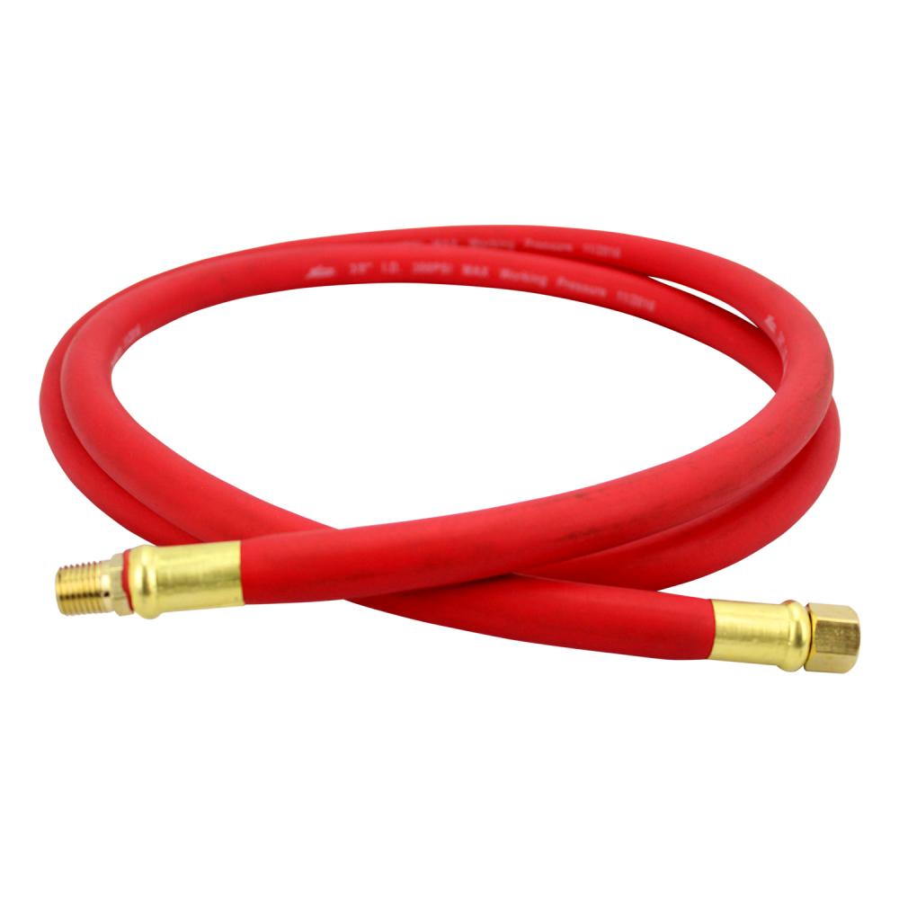 Milton® 2760-6LH Air Leader Hose, 3/8&#34; x 6 ft. Rubber Hose - 1/4&#34; NPT Brass Ends - 300 Max P<span class=' ItemWarning' style='display:block;'>Item is usually in stock, but we&#39;ll be in touch if there&#39;s a problem<br /></span>