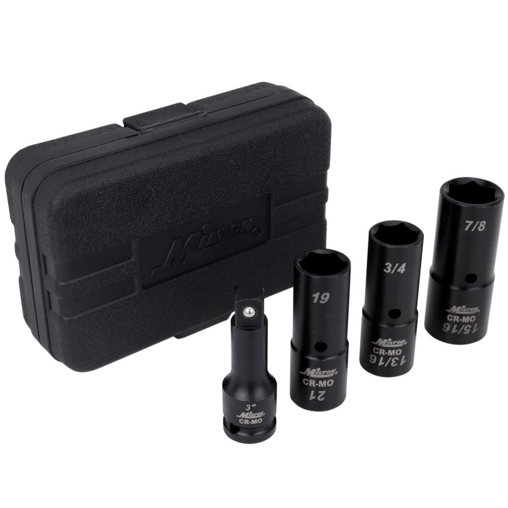 Milton 1/2 Dr. Deep Thin Wall Flip Socket Set - 4 Pieces<span class=' ItemWarning' style='display:block;'>Item is usually in stock, but we&#39;ll be in touch if there&#39;s a problem<br /></span>