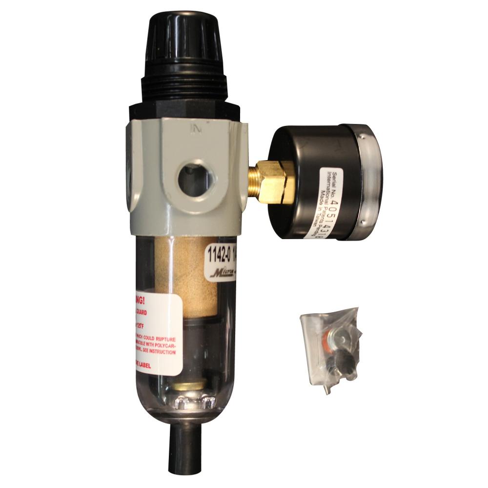 Milton Mini Heavy-Duty Air Filter Pressure Regulator Piggyback Combo, 1/4&#34; NPT Compressed Air Sy<span class=' ItemWarning' style='display:block;'>Item is usually in stock, but we&#39;ll be in touch if there&#39;s a problem<br /></span>