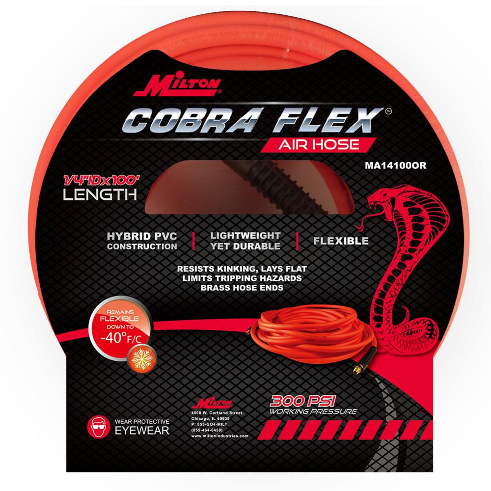 Milton MA14100OR 100 Foot  1/4 ID Cobra Flex Hose<span class=' ItemWarning' style='display:block;'>Item is usually in stock, but we&#39;ll be in touch if there&#39;s a problem<br /></span>