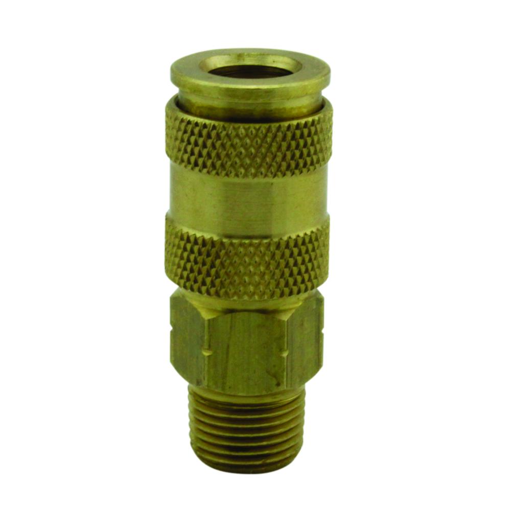 3/8&#34; MNPT HIGHFLOWPRO™ V-Style/European Interchange Air Coupler Fitting (High Volume Low Pressur<span class=' ItemWarning' style='display:block;'>Item is usually in stock, but we&#39;ll be in touch if there&#39;s a problem<br /></span>