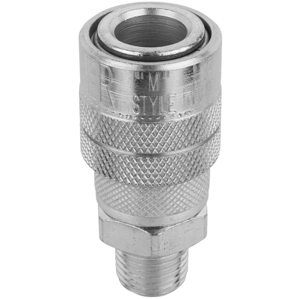 1/4&#34; MNPT Industrial Interchange (M-Style) Quick-Connect Steel Coupler<span class=' ItemWarning' style='display:block;'>Item is usually in stock, but we&#39;ll be in touch if there&#39;s a problem<br /></span>