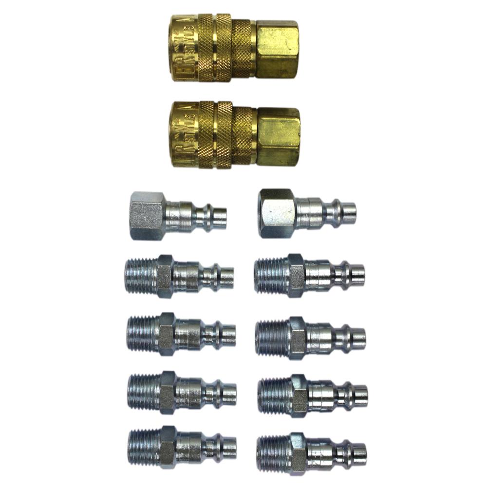 12-Piece 1/4&#34; NPT M-Style Coupler and Plug Kit (5-Pack)<span class=' ItemWarning' style='display:block;'>Item is usually in stock, but we&#39;ll be in touch if there&#39;s a problem<br /></span>