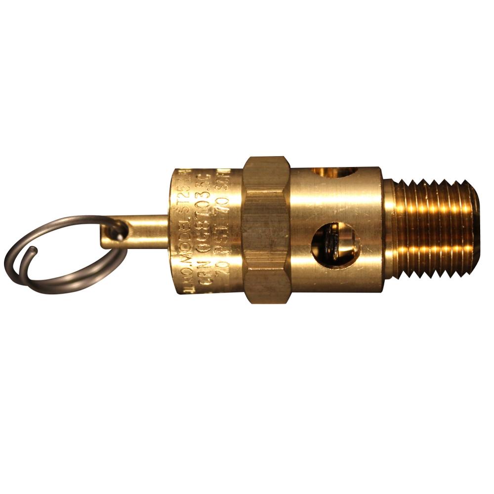 1/4&#34; MNPT ASME Safety Valve - 70 PSI Pop off Pressure (1/card, 1-Pack)<span class=' ItemWarning' style='display:block;'>Item is usually in stock, but we&#39;ll be in touch if there&#39;s a problem<br /></span>