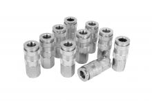 Milton 766ST - 3/8" FNPT High Flow (V-Style) Quick-Connect Steel Coupler -Box of 10