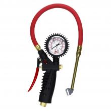 Milton S-576A - Pro Analog Pistol Grip Tire Inflator, Air Pressure Gauge, Dual Head Air Chuck, 15" Hose, 0-160 P