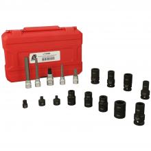 Milton LT4996 - Foreign and Domestic Brake Caliper Socket and Bit Kit - 17 Piece