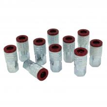 Milton 715MC - ColorFit® Pneumatic Couplers - (M-style, Red) - 1/4" NPT Female, (Box of 10)