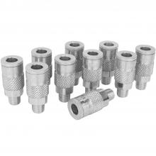 Milton 786ST - 1/4" MNPT Tru-flate/Parker (T-Style) Quick-Connect Steel Coupler -Box of 10