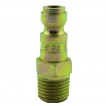 Milton 783BK - Milton Air Plug Brass T-Style Air Tool Fitting 1/4-in NPT Male, Air Hose Quick Connect Fitting 300 P