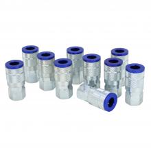 Milton 785TC - ColorFit® Pneumatic Couplers - (T-style, Blue) - 1/4" NPT Female, (Box of 10)