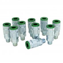 Milton 776AC - ColorFit® Pneumatic Couplers - (A-style, Green) - 1/4" NPT Male, (Box of 10)